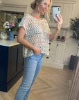 Crochet Lace Tank Top (CREAM)