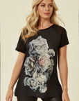 White Floral Print T-shit