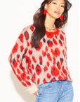 Multi color leopard print knitted jumper