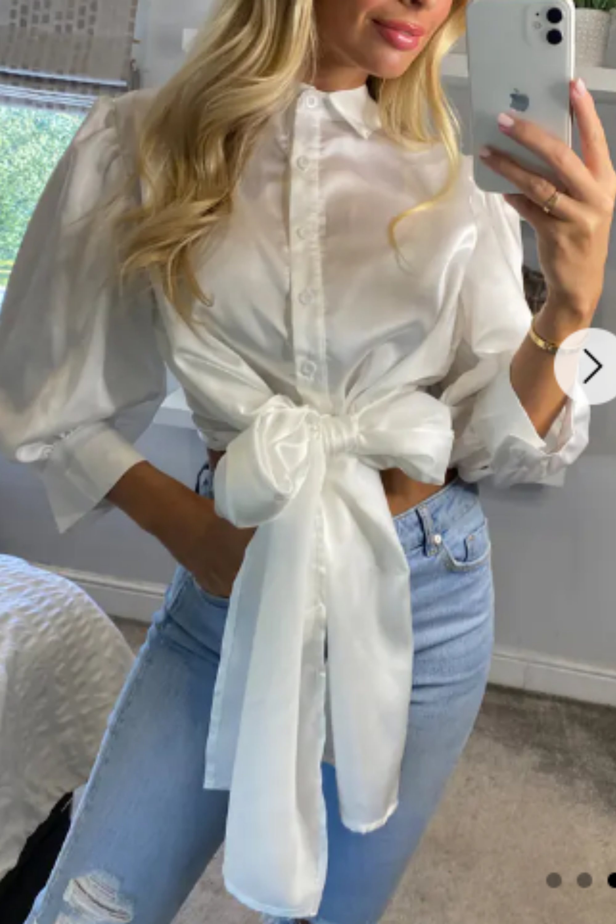 Cross Back and fron tie up crop shirt top in white