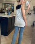 Leather Look on shoulder & back with stud Vest