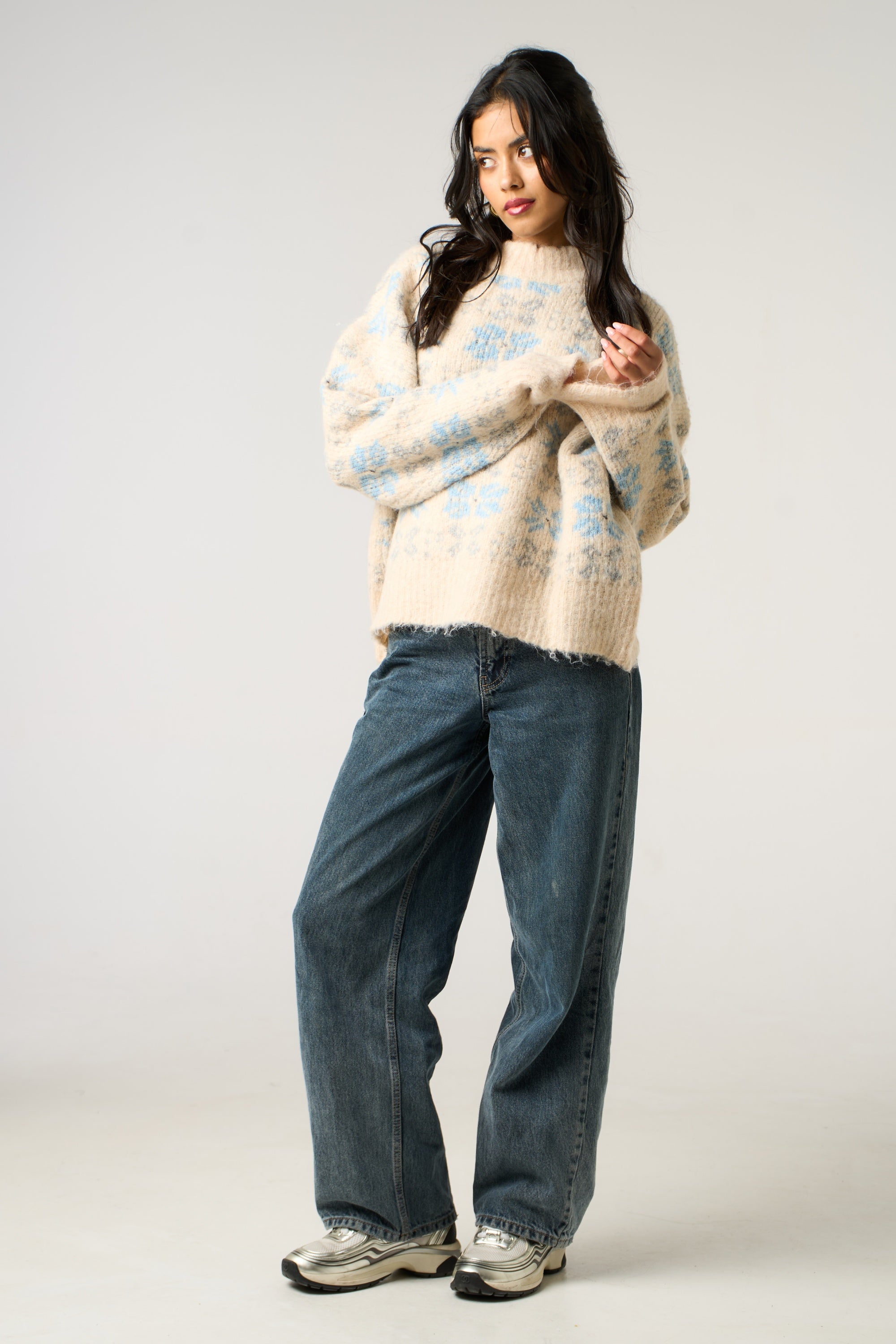 Classic &amp; Cozy Snowflake Knit Jumper in Blue