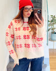 Classic & Cozy Snowflake Knit Jumper in Pink