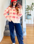 Classic & Cozy Snowflake Knit Jumper in Pink