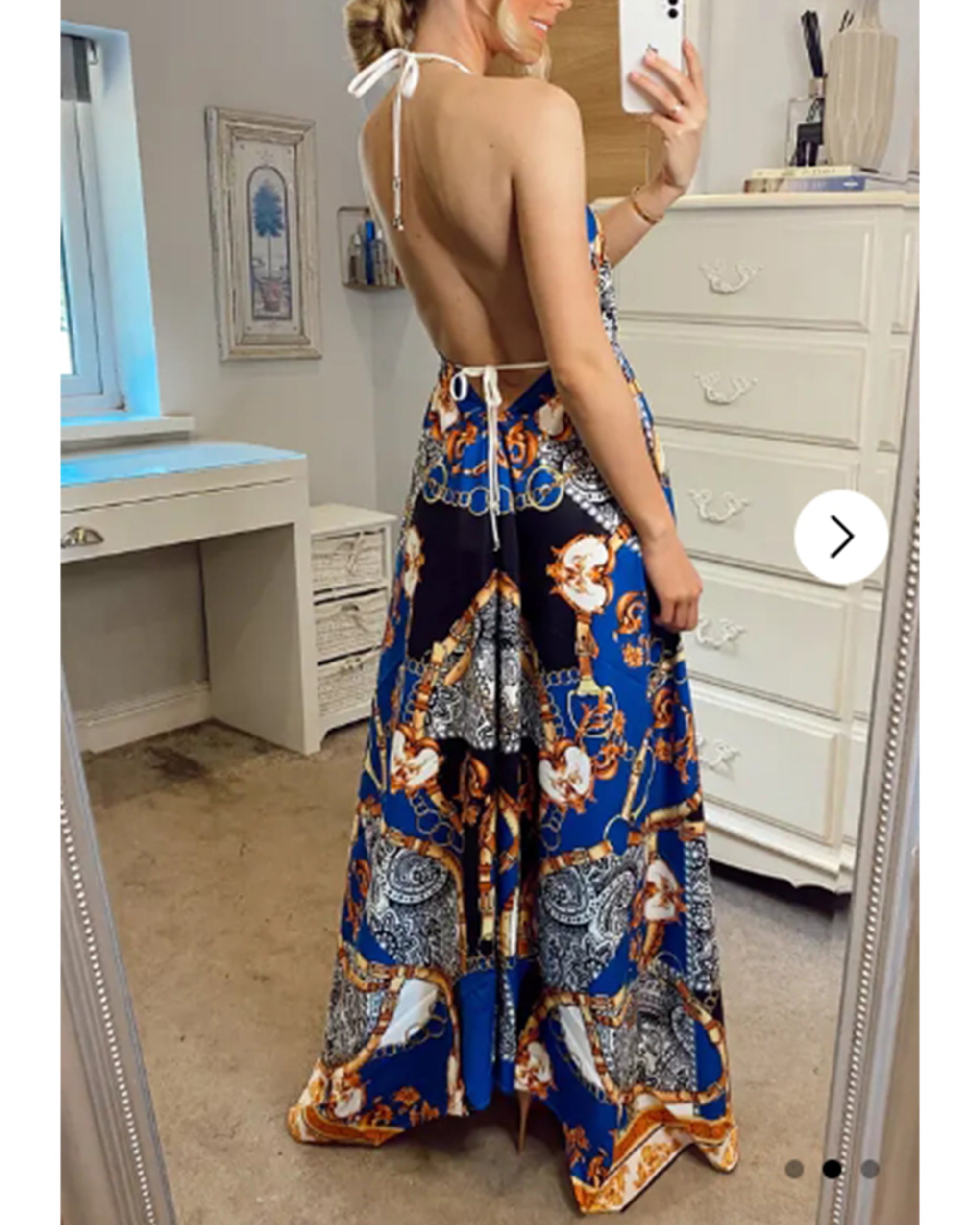 chain scarf print strappy flowy maxi dress CY Boutique chain scarf print strappy flowy maxi dress CY Boutique