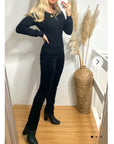 Super soft corduroy jeans trousers in black