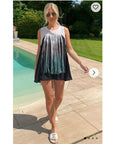 Tie dye Fringed Chiffon Lace Shoulder Vest