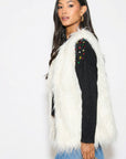 Oversized Faux Fur Gilet in White