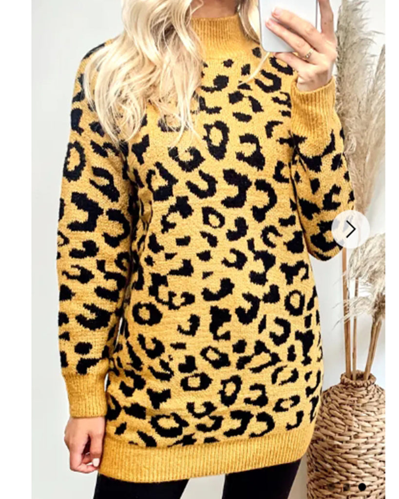 Fine knit leopard print jumper best sale