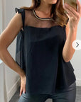 Organza Chiffon Gold Chain Top (Black)