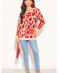 Multi color leopard print knitted jumper
