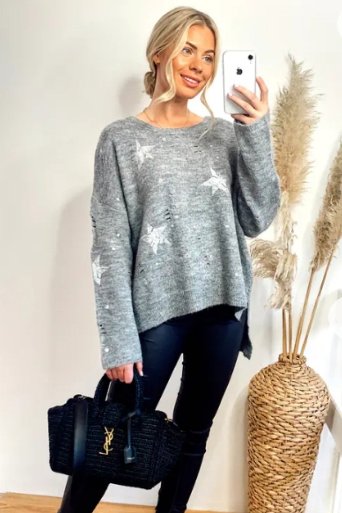 Stars' Print Ladder Stitch Jumper