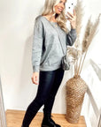 Jumper with Crystal Shoulder Patch with Chain