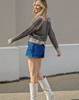 Black & Grey Stripe Knitted Jumper (Grey)