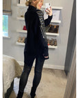 Sequin embellished shoulder and front soft knit cardigan in black