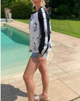 Floral print winter quilted Bomber Jacket (WHITE)