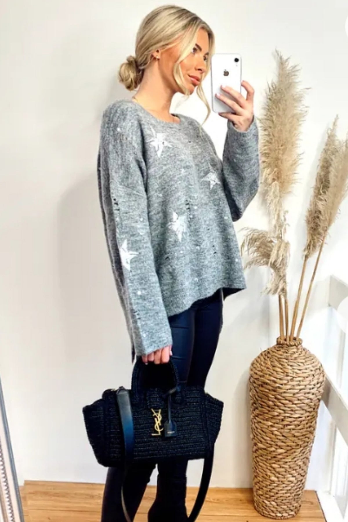 Stars' Print Ladder Stitch Jumper