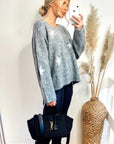 Stars' Print Ladder Stitch Jumper
