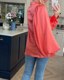 Oversized Sleeves Shirt in Orange colour