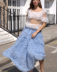Statement Layered Ruffle Tulle Maxi Skirt
