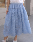 Statement Layered Ruffle Tulle Maxi Skirt