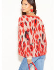 Multi color leopard print knitted jumper