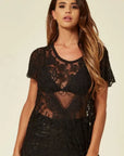 Cotton Crochet Lace Tank Top (BLACK)