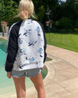 Floral print winter quilted Bomber Jacket (WHITE)