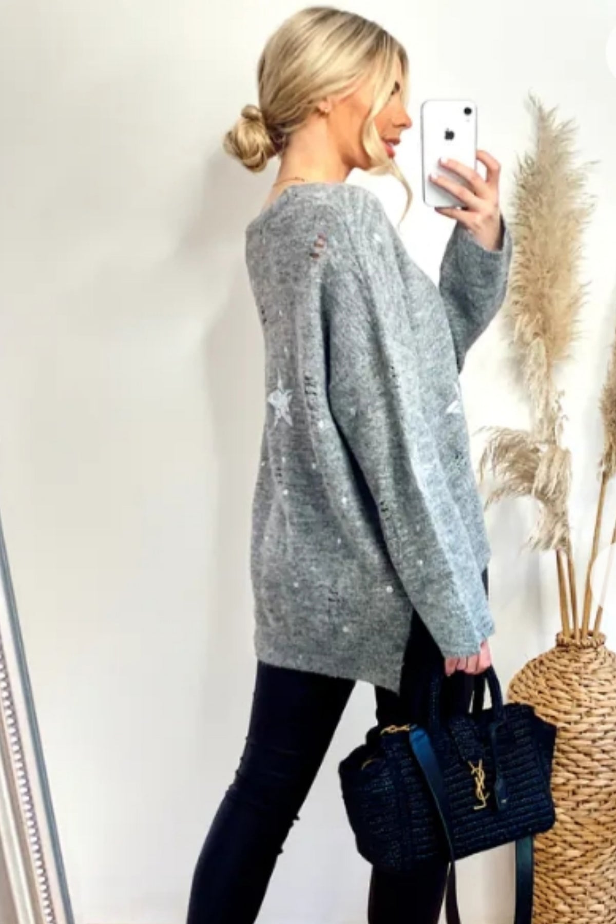 Stars' Print Ladder Stitch Jumper