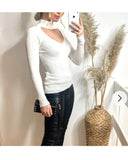 Soft knit Jumper top with Cut Outs design in white