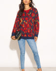 Multi color leopard print knitted jumper