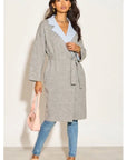 Reversible wool blend cardigan coat