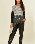 Dot and Sweetheart Printed Jumper Top (GREY)