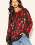 Multi color leopard print knitted jumper