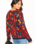 Multi color leopard print knitted jumper