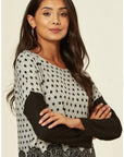 Dot and Sweetheart Printed Jumper Top (GREY)