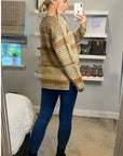 Ribbed stripe mix yarn oversize jumper