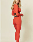 Loungewear Co-ord with Love Logo | Orange Crop Top and Leggings