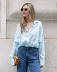 Gold Leave's Embroidered Shirt in Soft cotton fabric in Blue