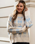 Classic & Cozy Snowflake Knit Jumper in Blue
