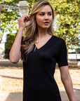 Full Pleated Ruffle Hem Maxi Dress in Black