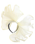 Large Wide Brim Bow Fascinator In Yellow