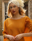Statement Fascinator with Veil, Bow and Feather Accents
