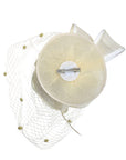 Statement Fascinator with Veil, Bow and Feather Accents