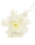 Rose Floral And Feather Fascinator With Hair Clip