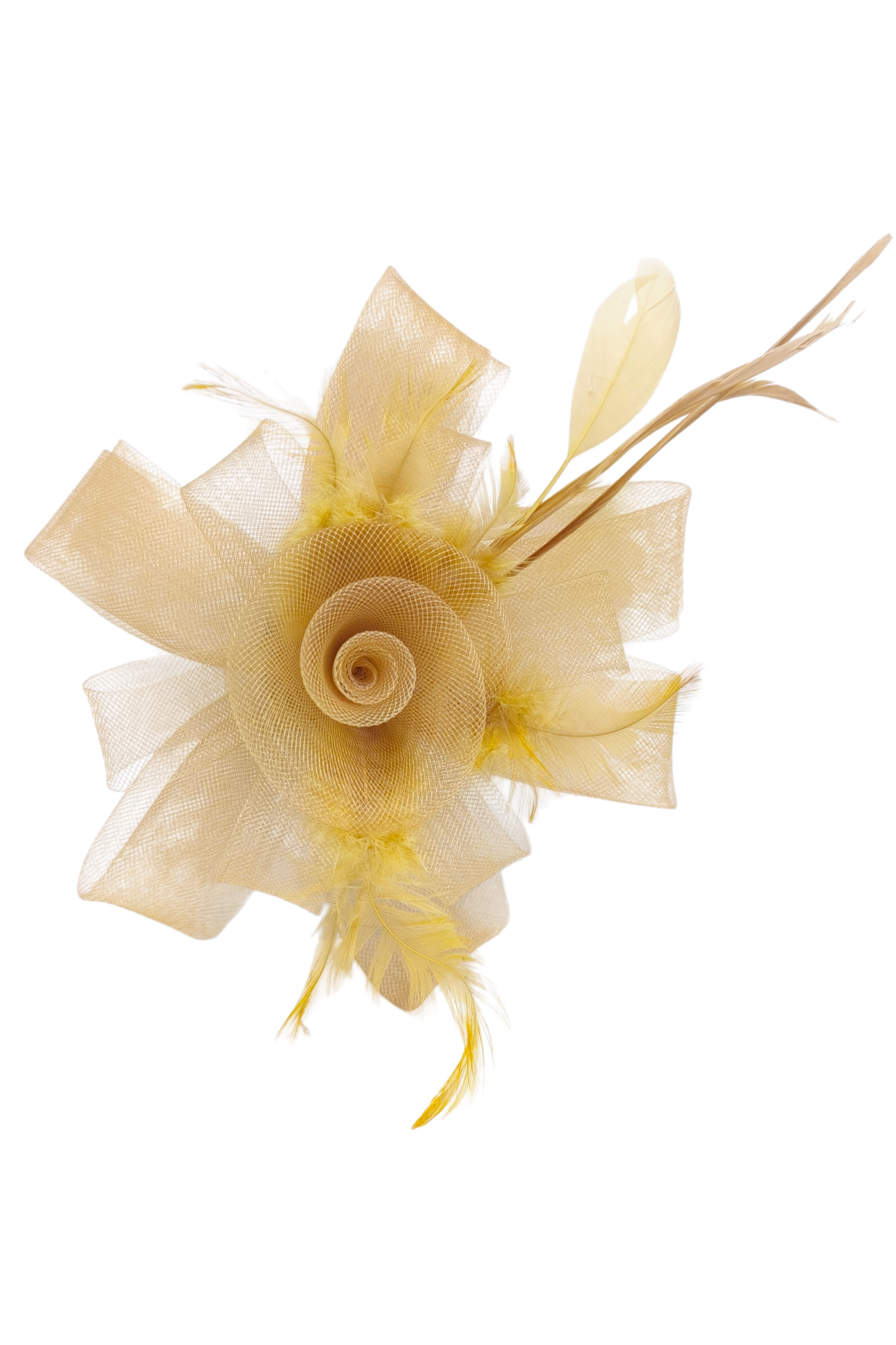 Rose Floral And Feather Fascinator With Hair Clip