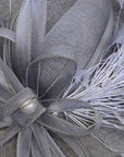 Statement Fascinator Hat With Feather Detail In Grey
