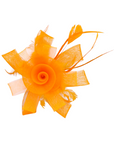Rose Floral And Feather Fascinator With Hair Clip