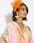 Rose Floral And Feather Fascinator With Hair Clip