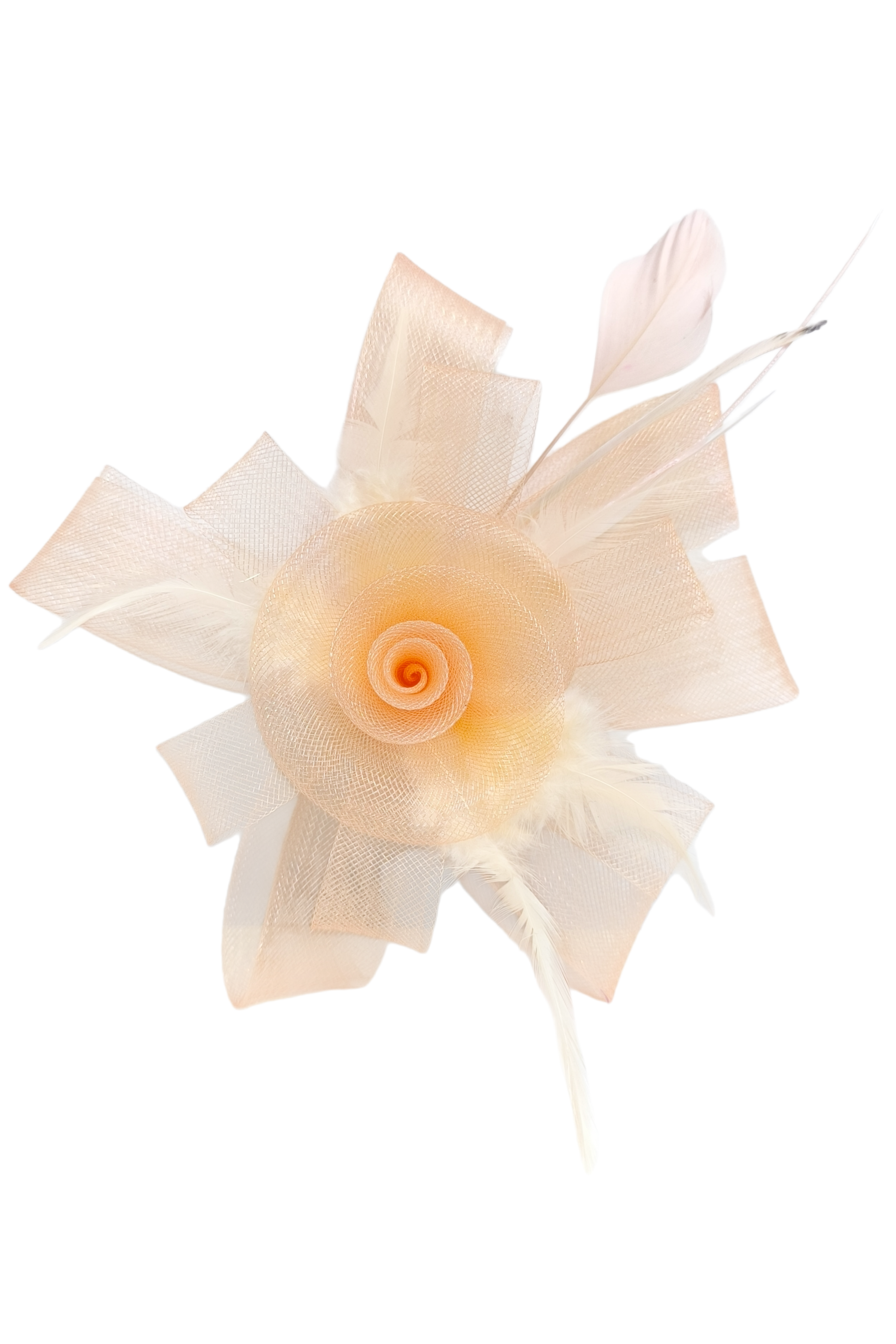 Rose Floral And Feather Fascinator With Hair Clip